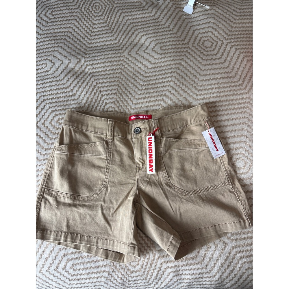 Unionbay Darcy Sandy Brown Cargo Shorts Juniors Size 9 J1R5838 Utility Twill NWT